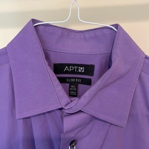Apt. 9 Slim Fit Purple Dress Shirt, sleeve 32/33